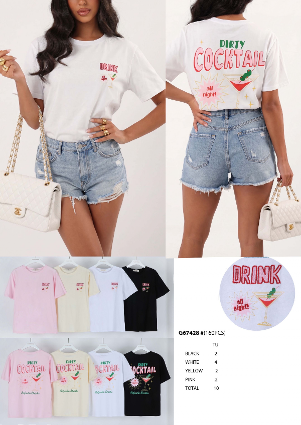 Bluzka damska (Francja produkt) Roz Standard, Mix Kolor .Paczka 10 szt